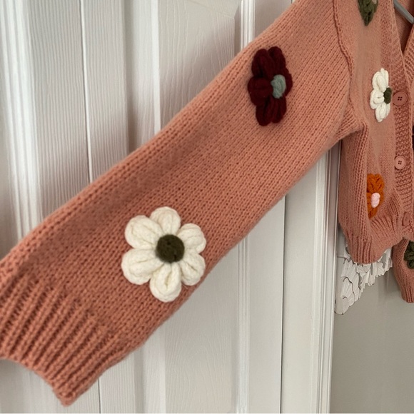 Anthropologie Luna Ivy 3D Oversized Knit Cardigan Sweater Size S Boho Festival - Picture 5 of 11